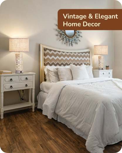 EDISHINE 21.65" 3-Way Dimmable Farmhouse Table Lamp with Night Light (2 Pack)-HLTL09D