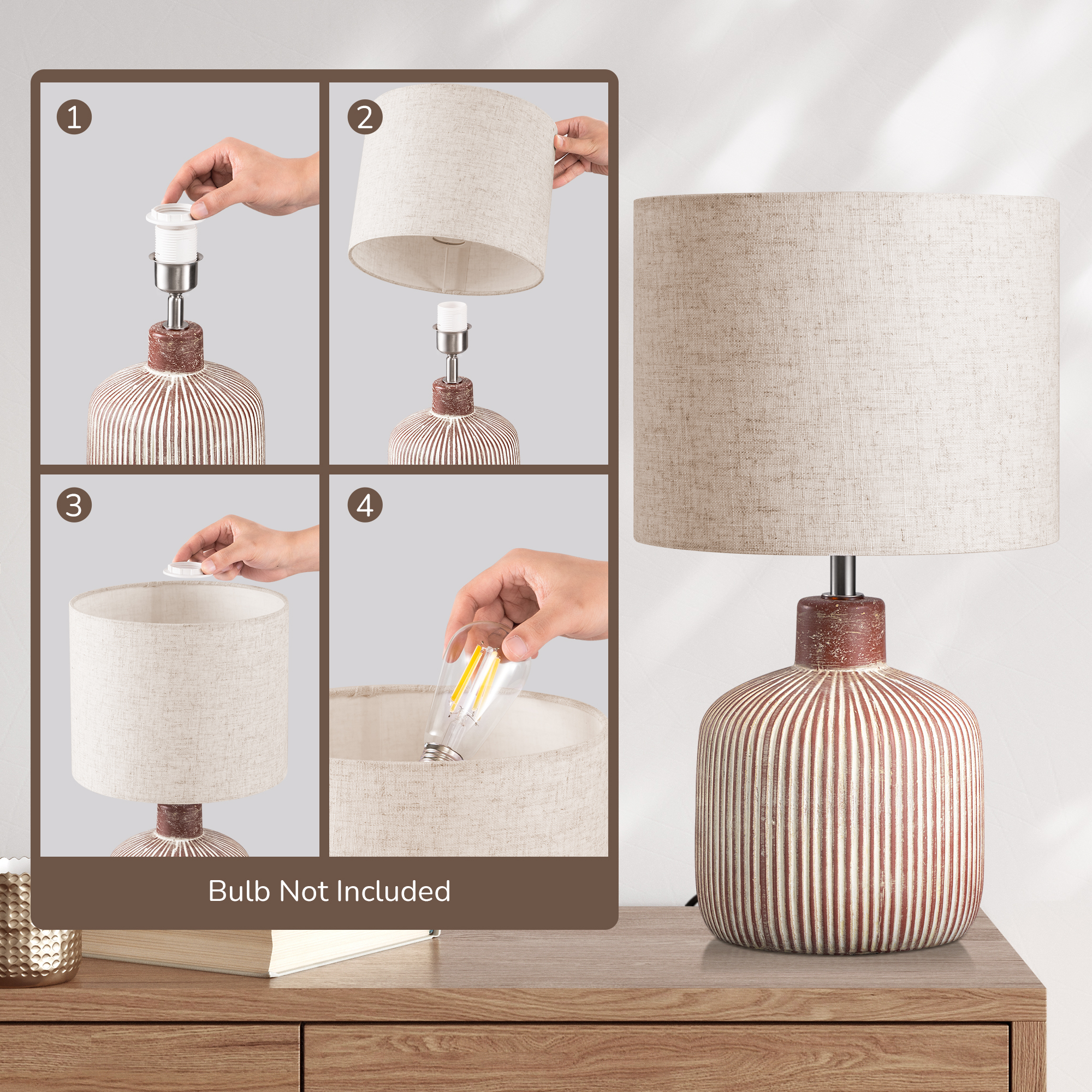 EDISHINE Ceramic Table Lamp-HLTL10A