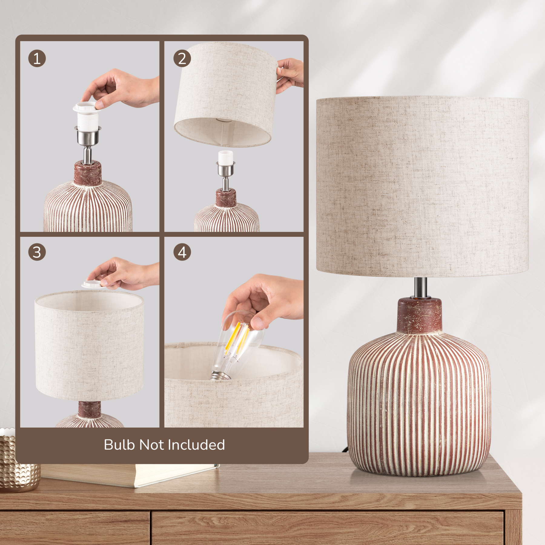EDISHINE Ceramic Table Lamp-HLTL10A