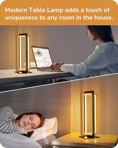 EDISHINE Minimalist  Stepless Dimmable LED Table Lamp with 3 Color Temperature-HLTL12D