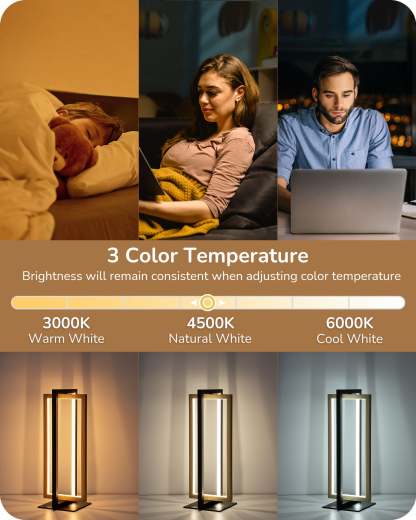 EDISHINE Stepless Dimmable LED Table Lamp with 3 Color Temperature-HLTL12E