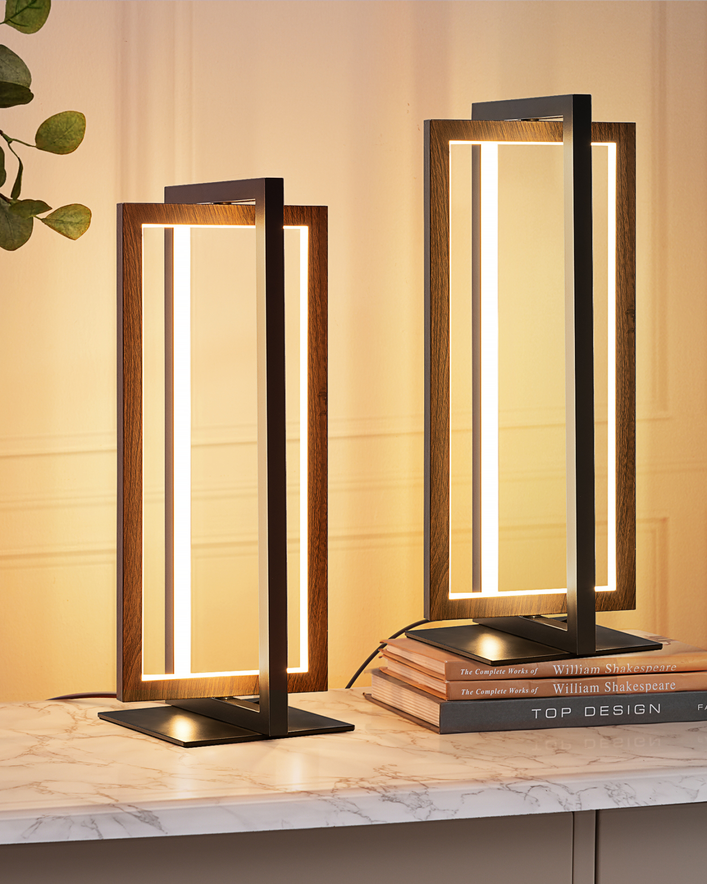 EDISHINE 2 Pack Modern Stepless Dimmable LED Table Lamp-ZHLTL12F2