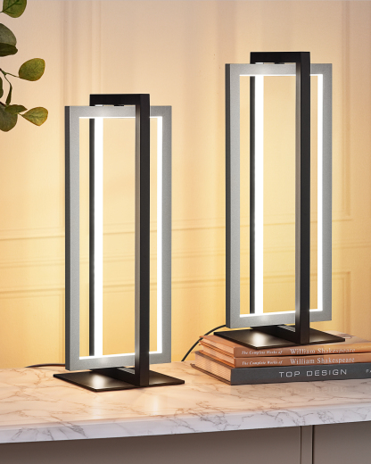 EDISHINE 2 Pack Modern LED Table Lamp with 3 Color Temperature-ZHLTL12G2
