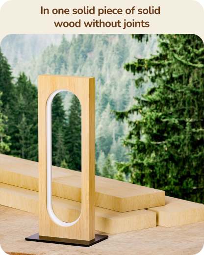 EDISHINE LED Table Lamp, 3 Color Temperatures, Dimmable, Touch Control,Memory Function, Original Wood Color-HLTL12H
