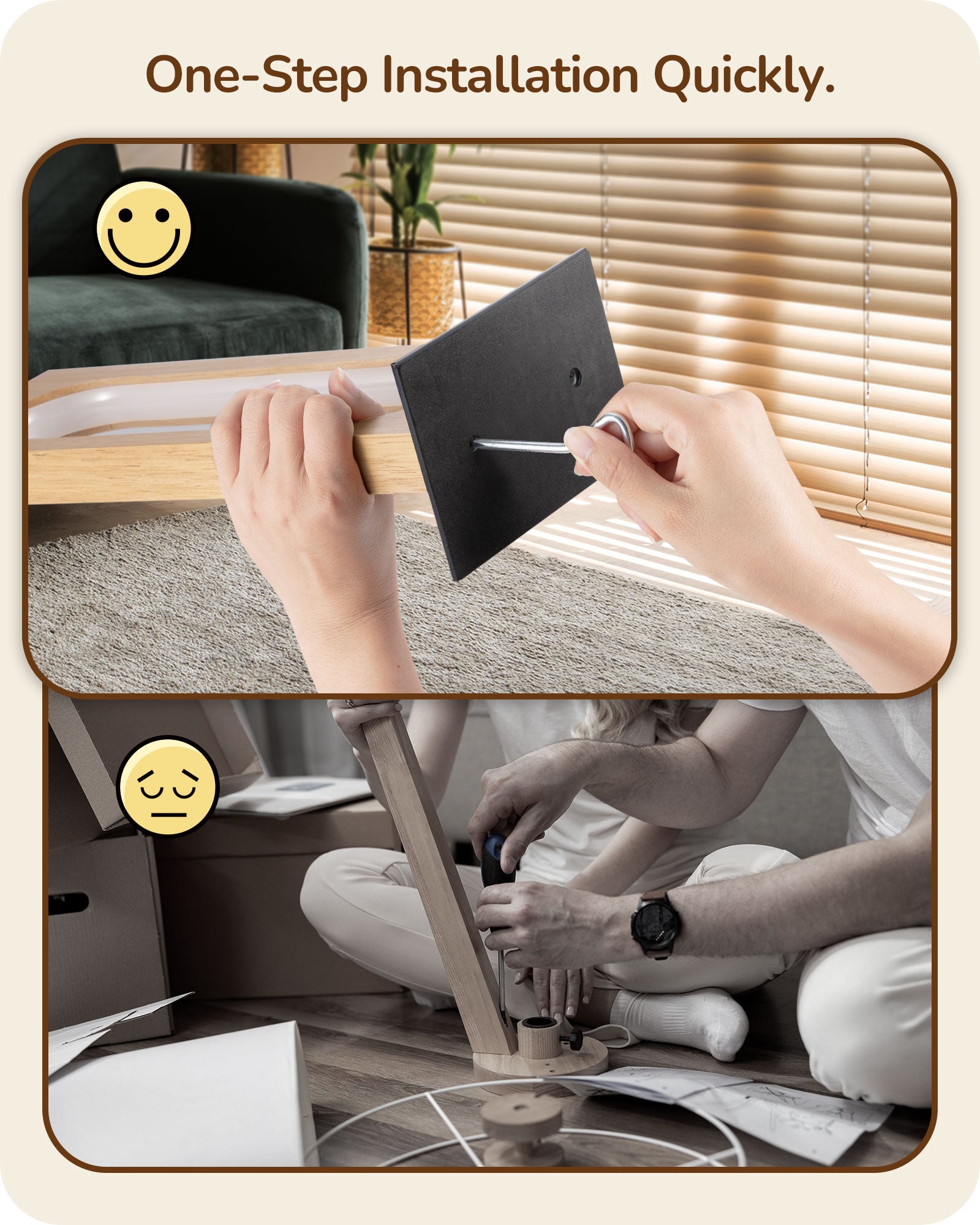 EDISHINE LED Table Lamp, 3 Color Temperatures, Dimmable, Touch Control,Memory Function, Original Wood Color-HLTL12H