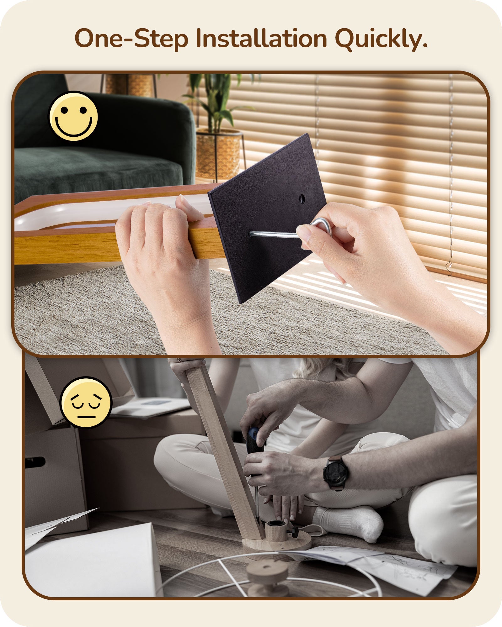 EDISHINE LED Table Lamp, 3 Color Temperatures & Dimmable, Touch Control, Memory Function, Dark Pearwood Color-HLTL12J