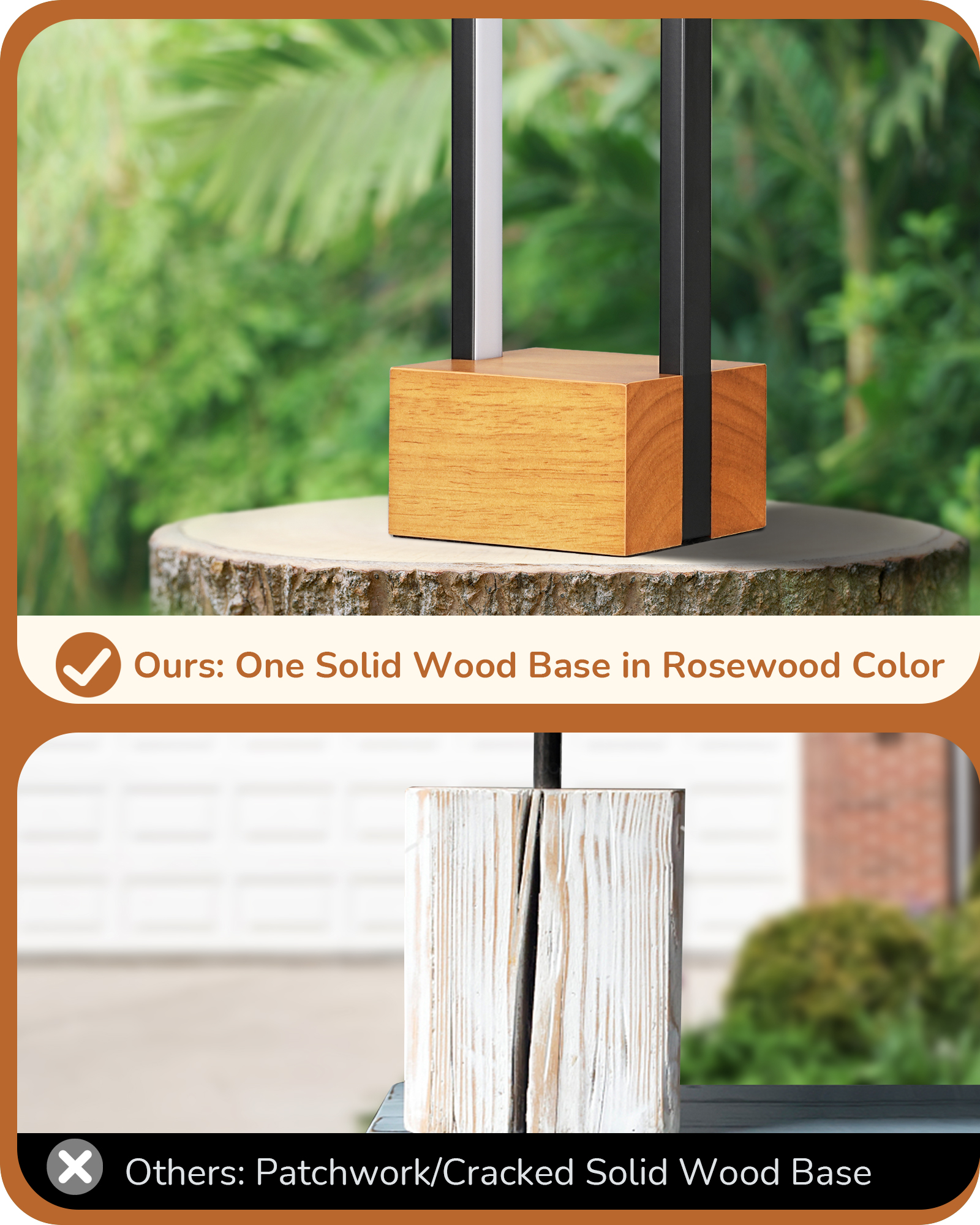 EDISHINE Dimmable LED Table Lamp, Complete Dark Rose Wood Color Base-HLTL12Q