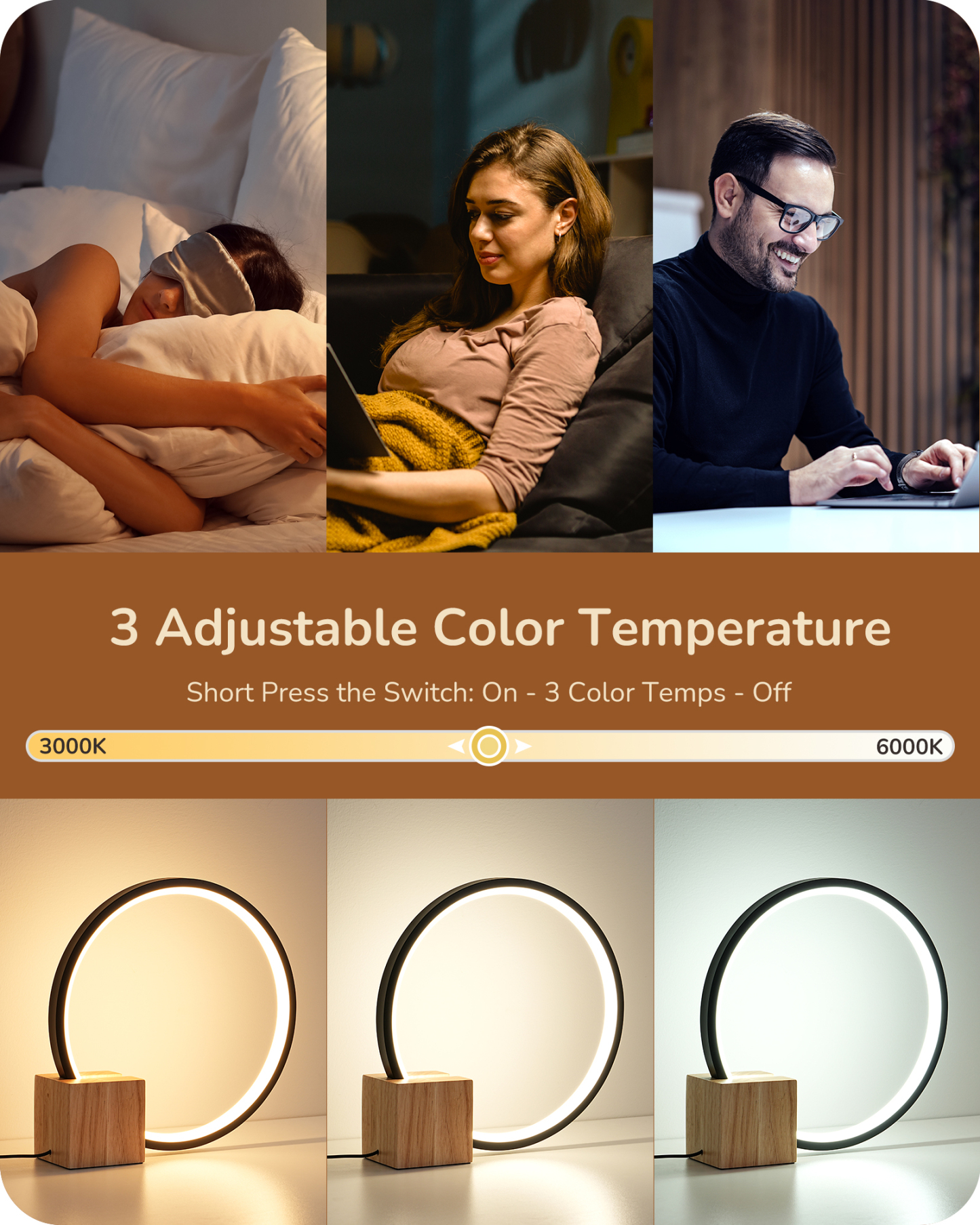 EDISHINE Modern Dimmable LED Table Lamp-HLTL12R