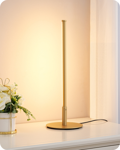 EDISHINE Dimmable LED Table Lamp with 3 Colour Temperature, Gold-HLTL12T