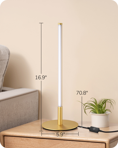 EDISHINE Dimmable LED Table Lamp with 3 Colour Temperature, Gold-HLTL12T
