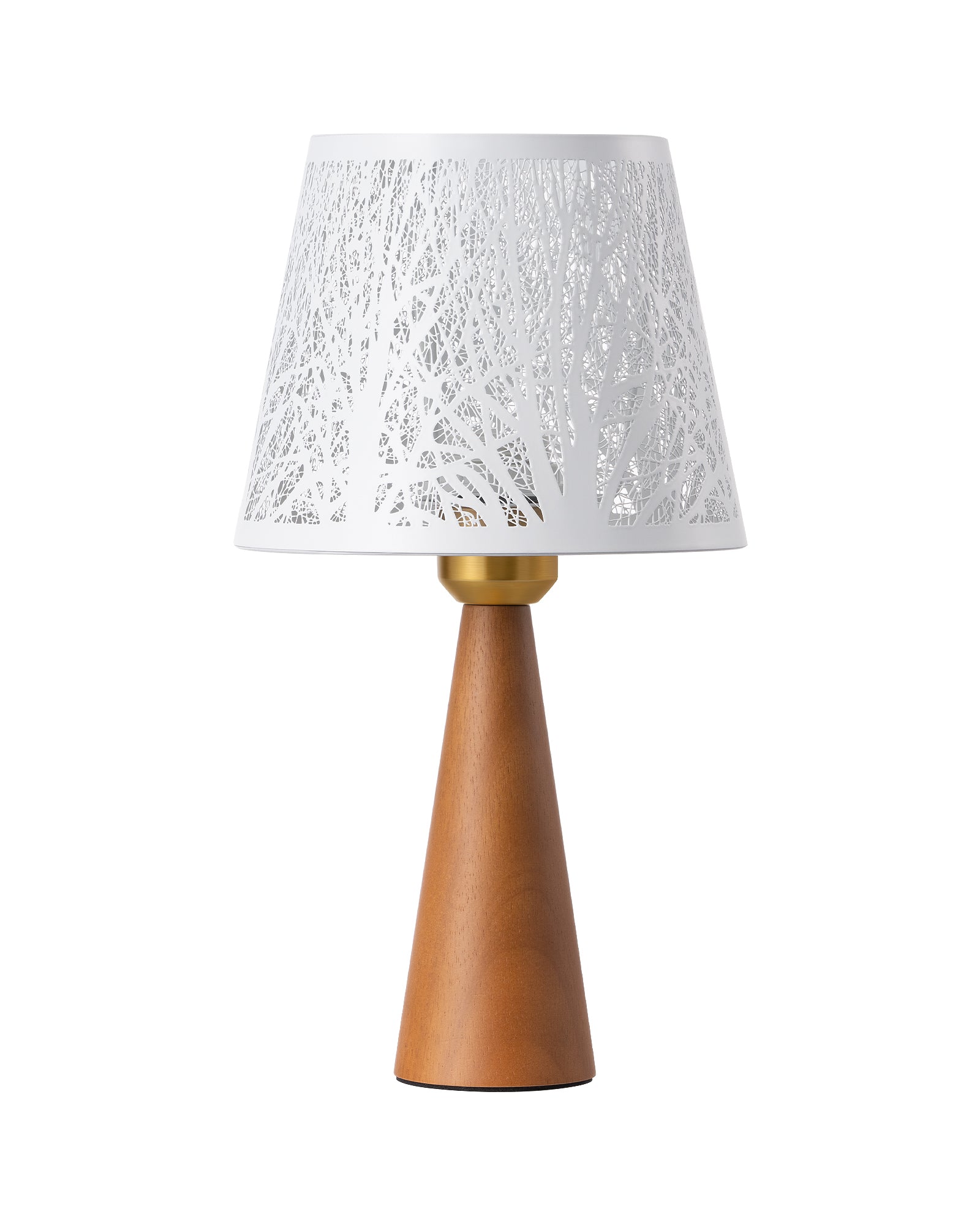 EDISHINE 2 Pack 13.58" Small Table Lamp, with Tree Hollowed Iron Lampshade, ON-OFF Switch, E26 Socket, Rosewood Color-ZHLTL15B2