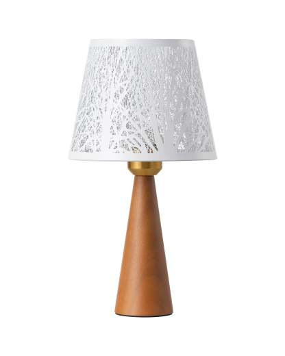 EDISHINE 2 Pack 13.58" Small Table Lamp, with Tree Hollowed Iron Lampshade, ON-OFF Switch, E26 Socket, Rosewood Color-ZHLTL15B2