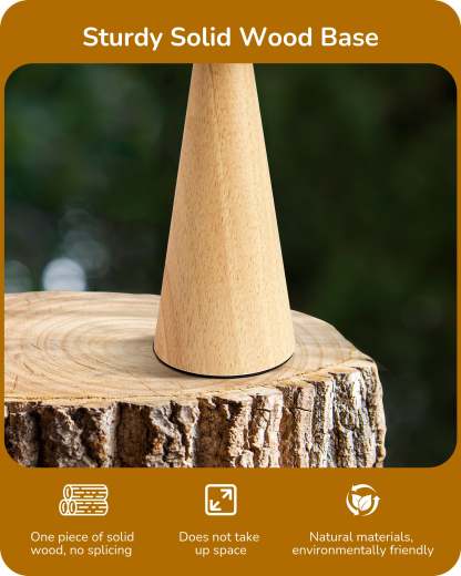EDISHINE 2 Pack 13.58" Small Table Lamp, with Beige Linen Lampshade, ON-OFF Switch, E26 Socket, Burlywood Base-ZHLTL15C2