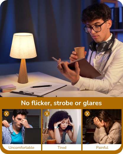 EDISHINE 2 Pack 13.58" Small Table Lamp, with Beige Linen Lampshade, ON-OFF Switch, E26 Socket, Burlywood Base-ZHLTL15C2