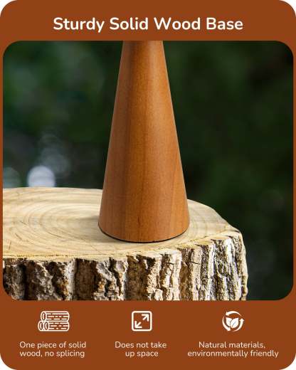 EDISHINE 13.58" Table Lamp, with Beige Linen Lampshade, E26 Socket, Dark Rosewood Base-HLTL15D-B2B
