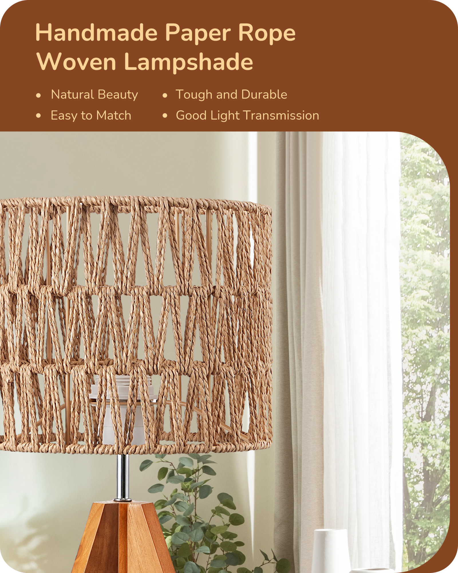 EDISHINE Small Table Lamp, E26 Base, W-shaped Wave-HLTL15G