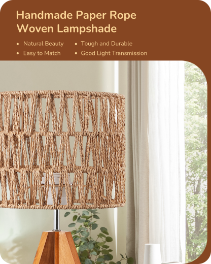 EDISHINE Small Table Lamp, E26 Base, W-shaped Wave-HLTL15G