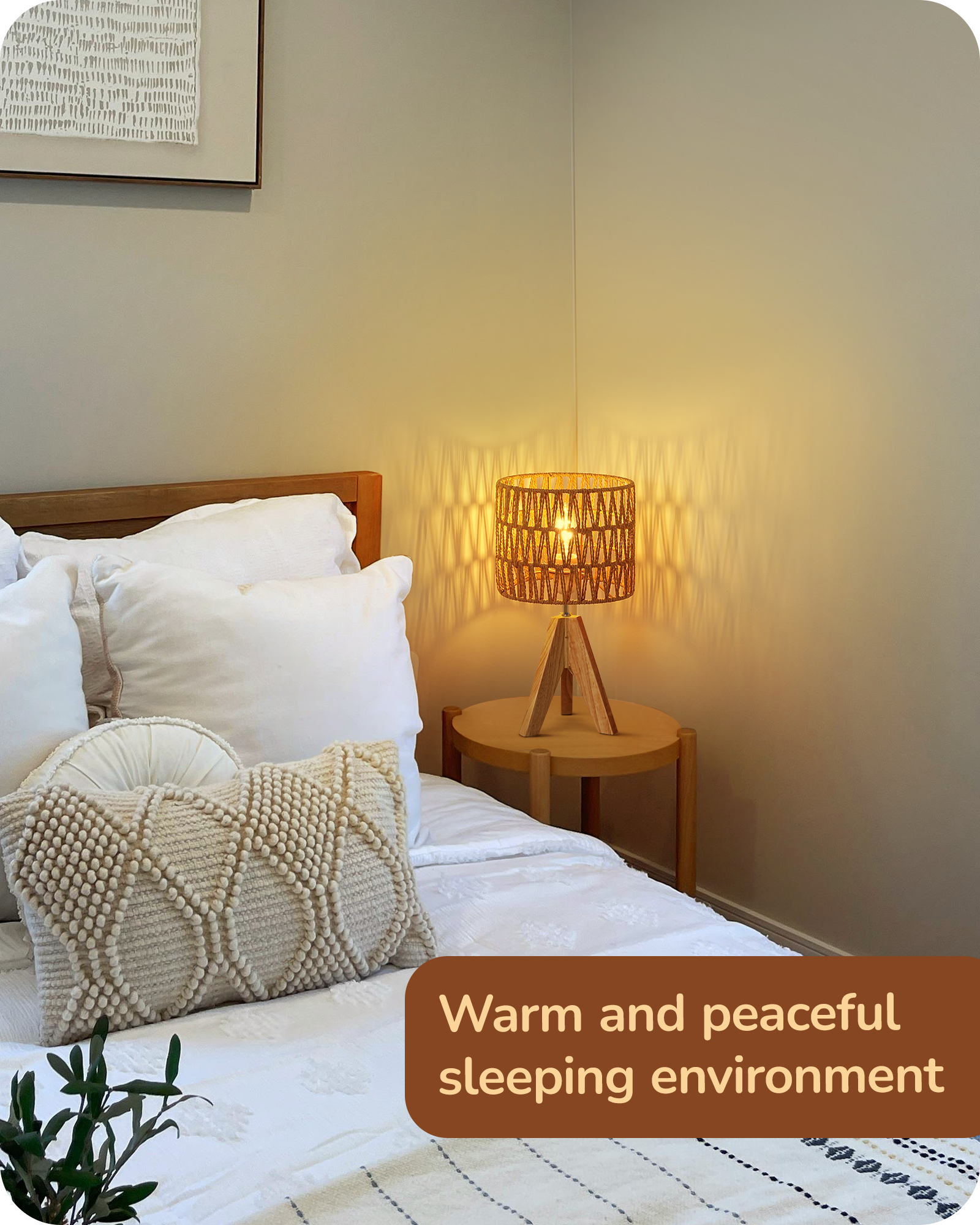 EDISHINE Small Table Lamp, E26 Base, W-shaped Wave-HLTL15G