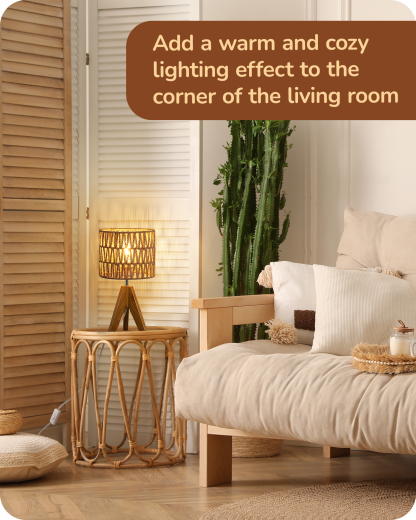 EDISHINE Small Table Lamp, E26 Base, W-shaped Wave-HLTL15G