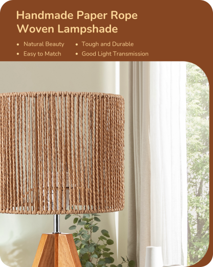 EDISHINE Small Table Lamp, E26 Base, Vertical Stripes-HLTL15H