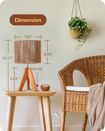 EDISHINE Small Table Lamp, E26 Base, Vertical Stripes-HLTL15H