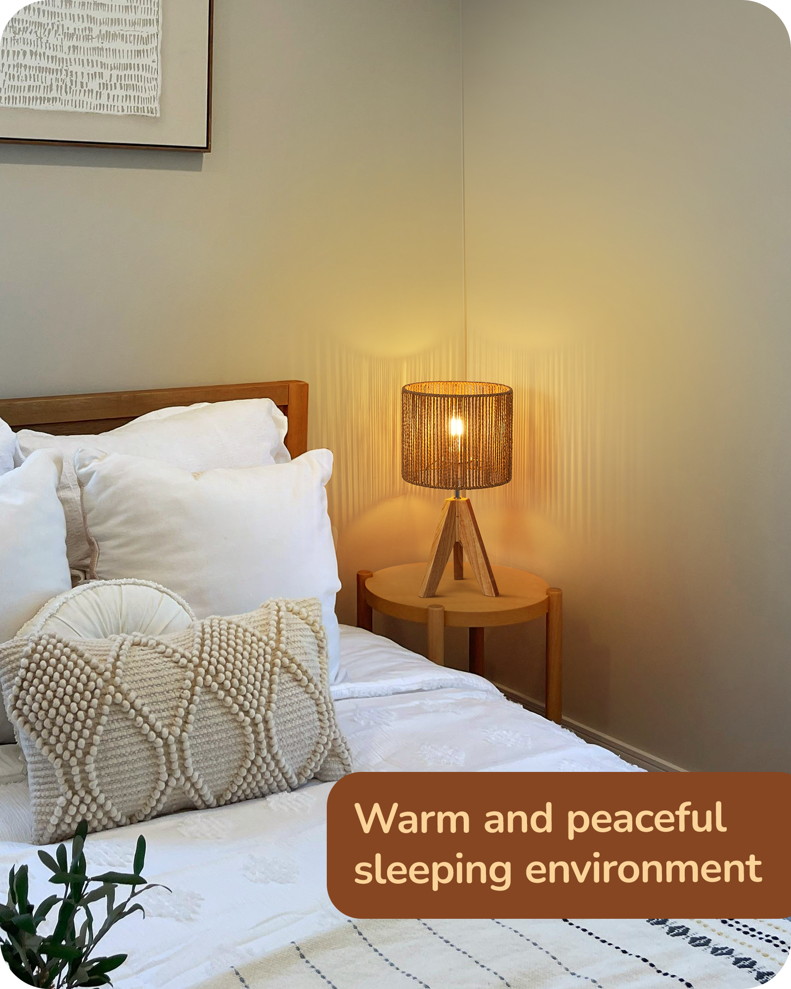 EDISHINE Small Table Lamp, E26 Base, Vertical Stripes-HLTL15H