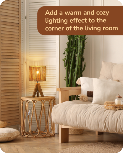 EDISHINE Small Table Lamp, E26 Base, Vertical Stripes-HLTL15H