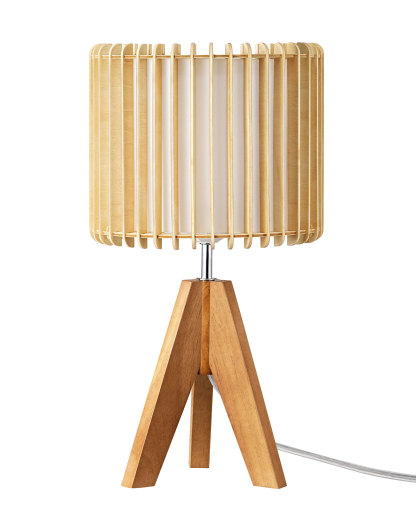 EDISHINE 14.17" Small Table Lamp, Natural Wood-Colored-HLTL15J