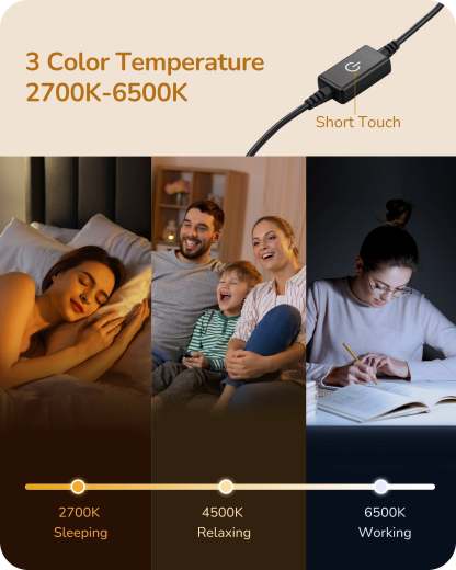 EDISHINE Gold LED Table Lamp with 3 Dimmable Color Temperature (2 Set)-HLTL22G