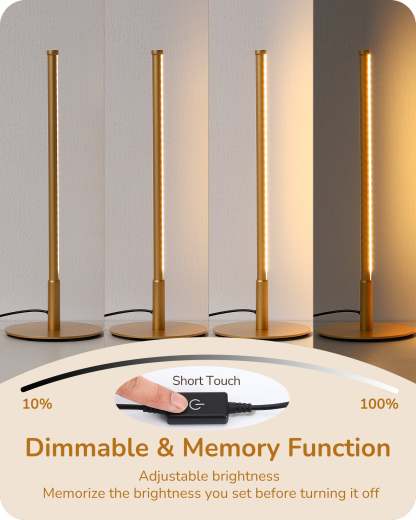 EDISHINE Gold LED Table Lamp with 3 Dimmable Color Temperature (2 Set)-HLTL22G
