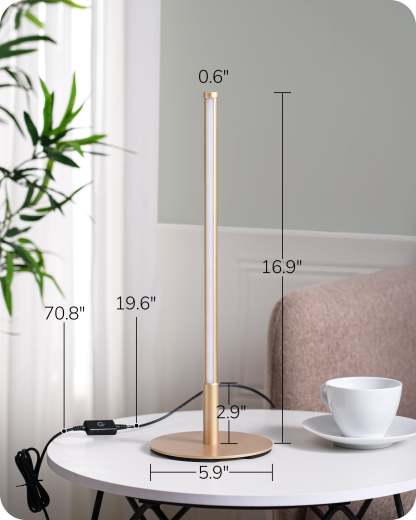 EDISHINE Gold LED Table Lamp with 3 Dimmable Color Temperature (2 Set)-HLTL22G