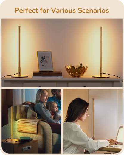 EDISHINE Gold LED Table Lamp with 3 Dimmable Color Temperature (2 Set)-HLTL22G