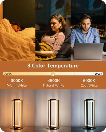 EDISHINE LED Dimmable Table Lamp with  3 Color Temperatures-HLTL22U