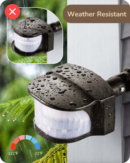 EDISHINE Dusk to Dawn 240° Motion Sensor, Brown, 2 Pack-HMSS10D
