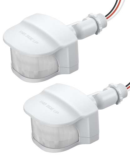 缺货下架EDISHINE Outdoor Motion Sensor with 240° Detection, White, 2 Pack-HMSS10E