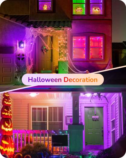 EDISHINE A19 9W Purple & Orange Light Bulbs, 4 Pack-HNCA19C-B2B
