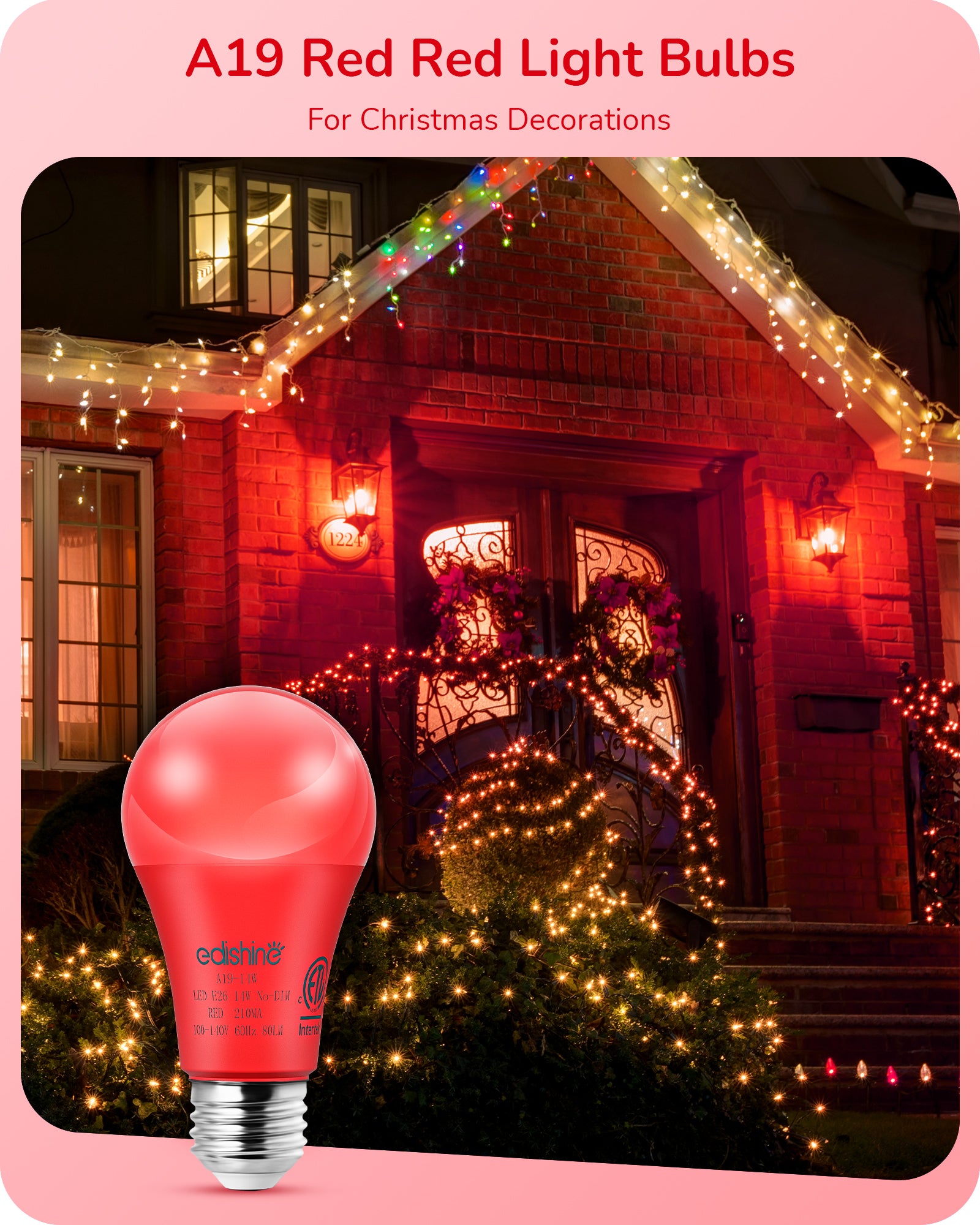 Red christmas light bulbs hotsell