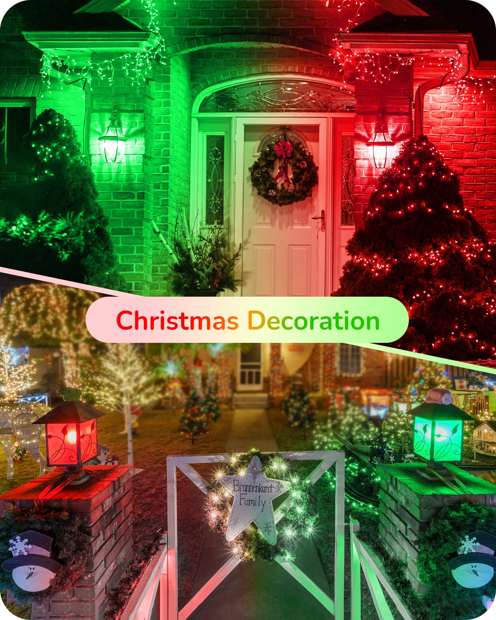 EDISHINE A19 14W Red & Green Light Bulbs, 4 Pack-HNCA19P-B2B