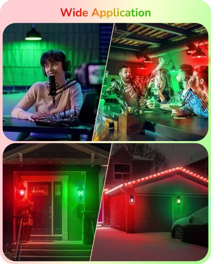 EDISHINE A19 14W Red & Green Light Bulbs, 4 Pack-HNCA19P-B2B