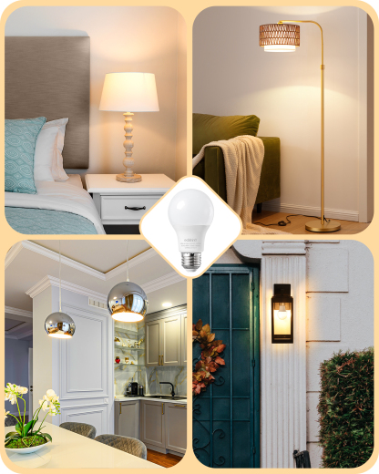 EDISHINE 4-Pack A19 LED Light Bulb, 760LM, 3000K Soft Warm Light Bulb, Energy Saving 9W(60W Equivalent) LED Bulb, E26 Medium Screw Base, Non Dimmable-HNLA19N