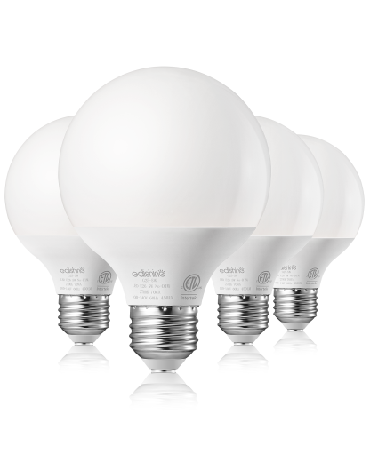 EDISHINE 4 Pack G25 LED Globe Light Bulbs, CRI90+, 5W Equivalent 25W, 2700K Warm White 450LM, E26, Non-dimmable-HNLG25A-B2B
