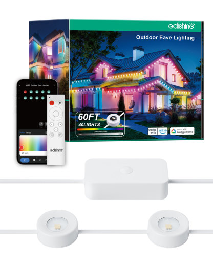 EDISHINE 60ft Permanent Outdoor Lights with App/Remote-HOEL01A