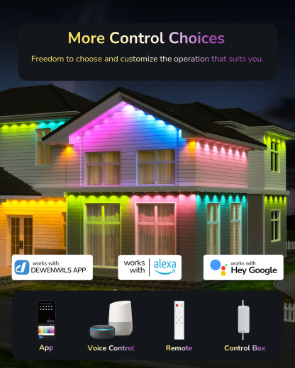 EDISHINE 120ft Permanent Outdoor Lights with App/Remote-HOEL01B