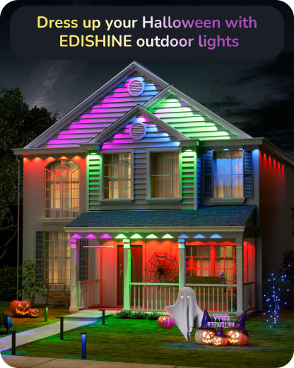 EDISHINE 120ft Permanent Outdoor Lights with App/Remote-HOEL01B