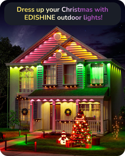 EDISHINE 120ft Permanent Outdoor Lights with App/Remote-HOEL01B