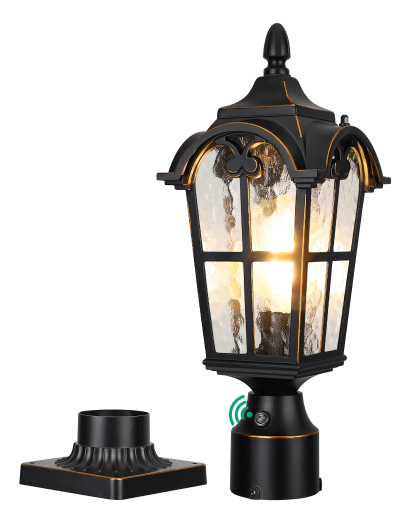 EDISHINE Dusk to Dawn Outdoor Post Light with Pier Mount Base-HOPL01A