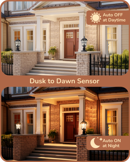 EDISHINE Dusk to Dawn Outdoor Post Light with Pier Mount Base-HOPL01A