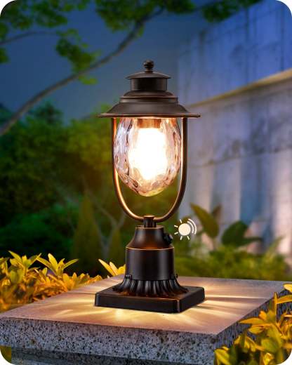 EDISHINE Dusk to Dawn Outdoor Post Light-HOPL03B-B2B