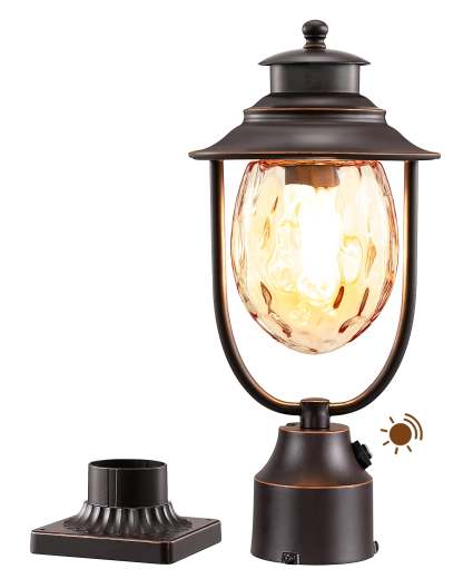 EDISHINE Dusk to Dawn Outdoor Post Light-HOPL03B-B2B
