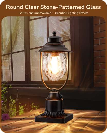EDISHINE Dusk to Dawn Outdoor Post Light-HOPL03B-B2B